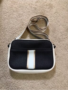 Haute Shore Drew Crossbody Bag Bravo Black  White Neoprene